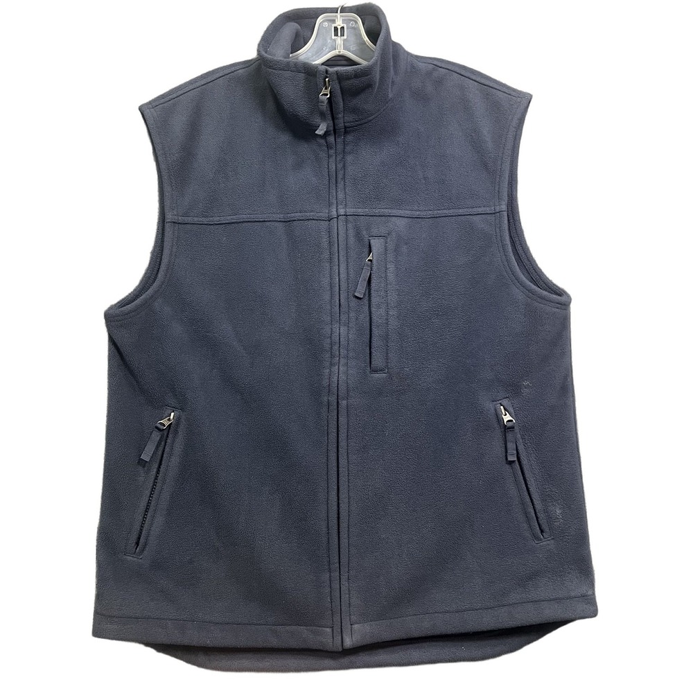 Duluth Trading Co Mens Fleece Vest Blue Full Zip Pockets Size M 26707
